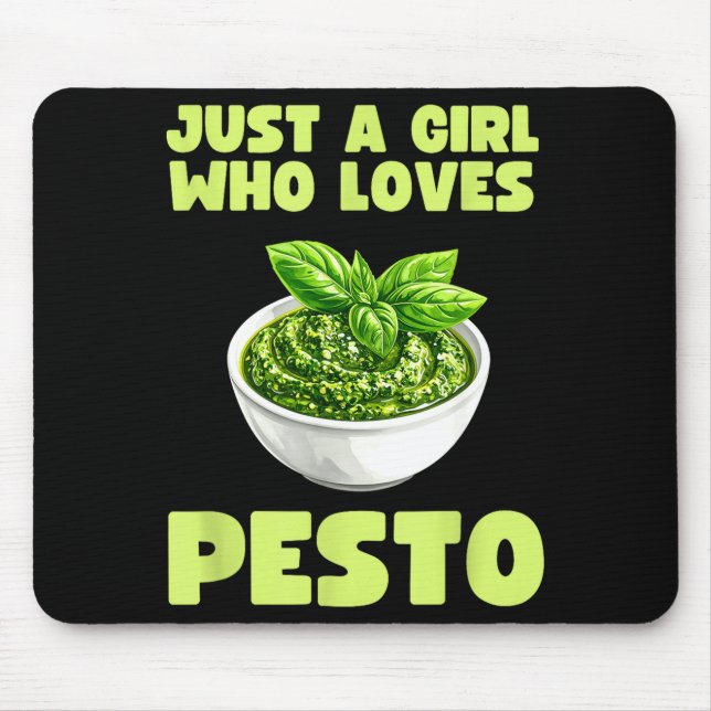 Mousepad Just A Girl Who Loves Pesto Basil Pasta Italian Ad (Frente)