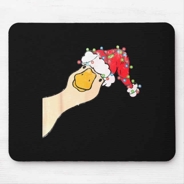 Mousepad Just A Jolly Goose Funny Silly Goose Santa Christm (Frente)