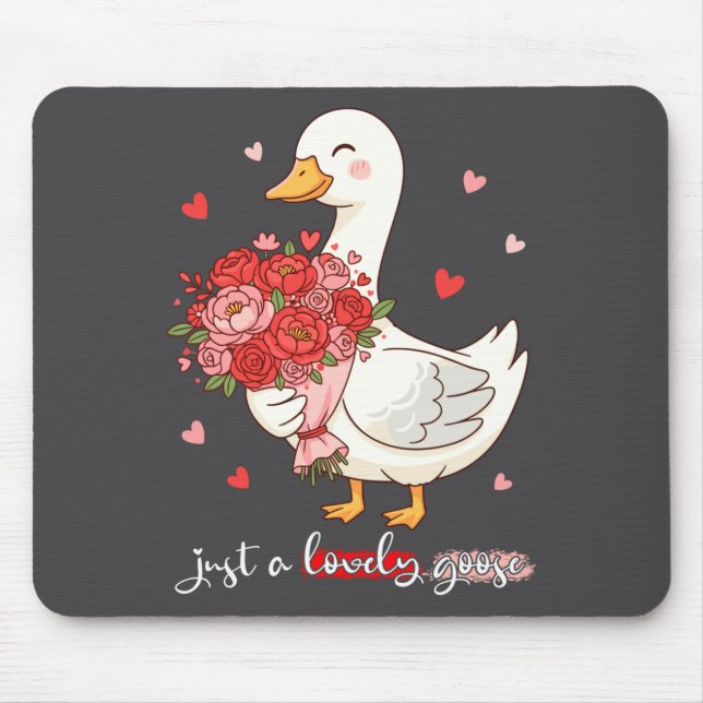 Mousepad Just A Lovely Goose Bouquet Roses Floral Valentine (Frente)