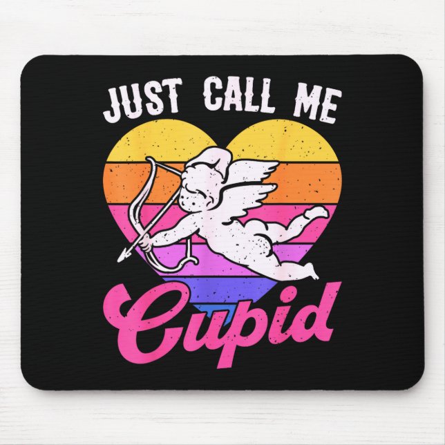 Mousepad Just Call Me Cud Valentine Cute Arrow Heart Couple (Frente)