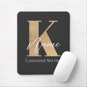 Mousepad K & Name Iniciais Monogramados Modernos Personaliz