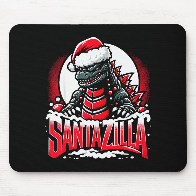 Mousepad Kaiju Christmas Santazilla Japanese Monster Dinosa (Frente)