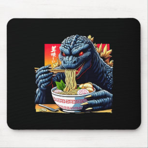 Mousepad Kaiju Engraçado Comendo Ramen Amante de Monstros J