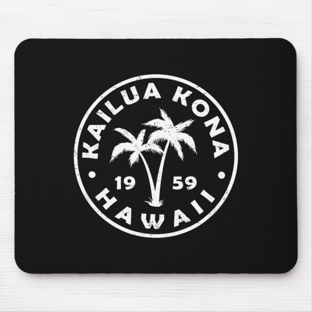Mousepad Kailua-kona Hawaii Palm Tree Mens Womens Girls Boy (Frente)