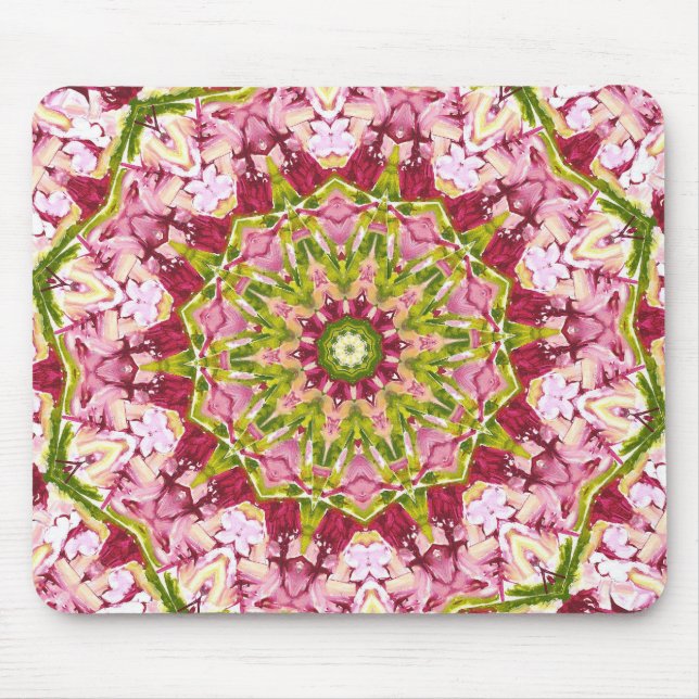 Mousepad Kaleidescope Rosa e Verde de Ola Boo (Frente)