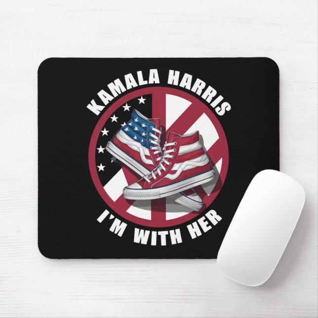 Mousepad Kamala Harris estou com seu Patriótico Converso (Com mouse)
