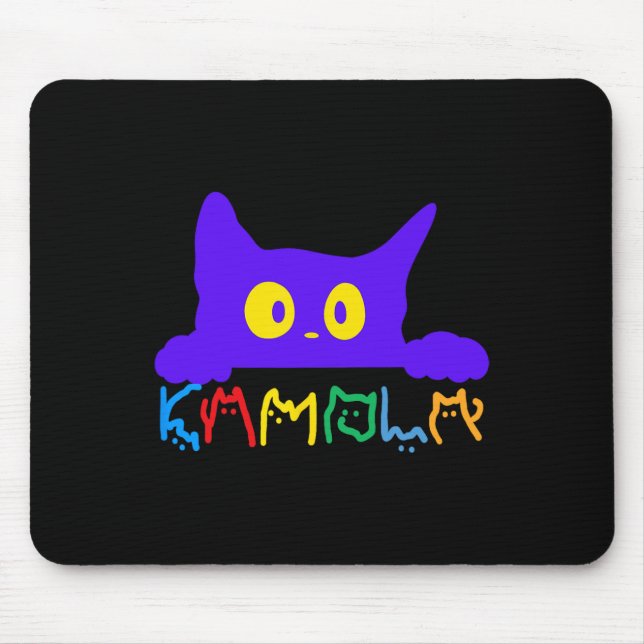 Mousepad Kamala Harris Funny Cat Letting Typografia Alpha (Frente)