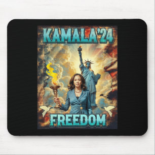 Mousepad Kamala Para O Presidente Slogan Statue Liberty Pro