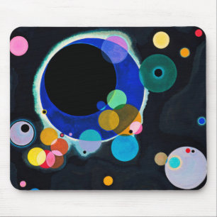 Mousepad Kandinsky abstrato de diversos círculos