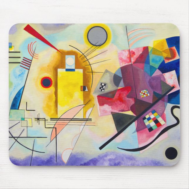 Mousepad Kandinsky amarelo-vermelho-azul (Frente)