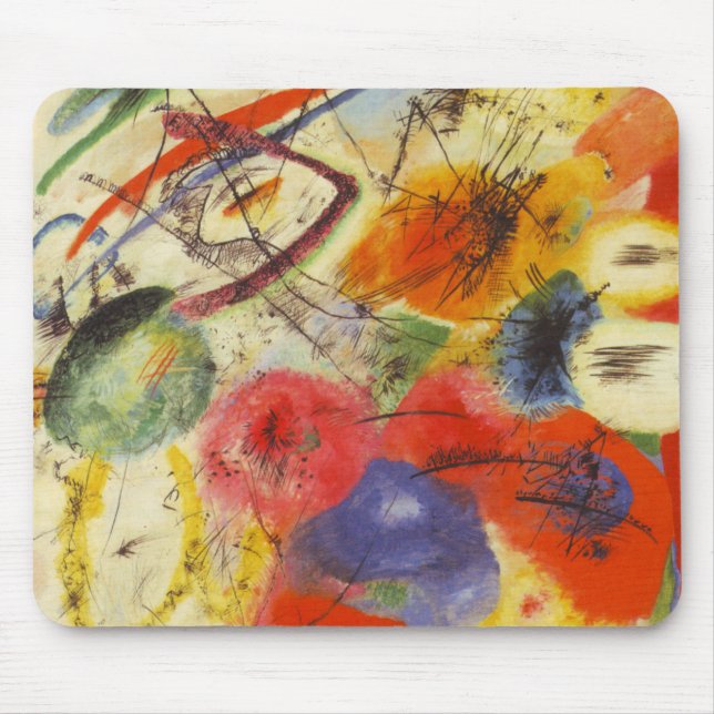 Mousepad Kandinsky Black Trakes Abstrato Painting (Frente)