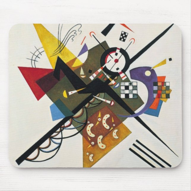 Mousepad Kandinsky Na Pintura Branca De Dois Abstrato (Frente)