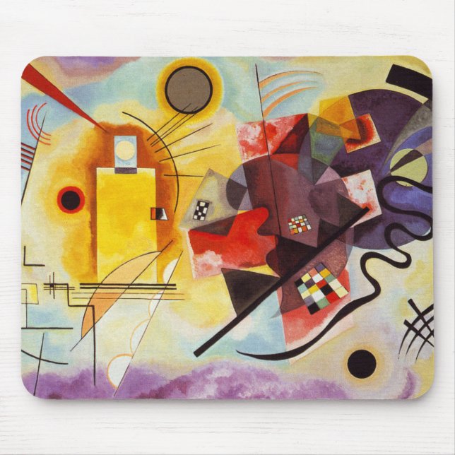 Mousepad Kandinsky Red Yellow Abstrato Pintura (Frente)