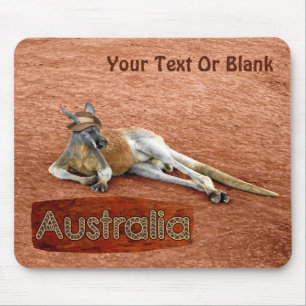 Mousepad Kangaroo Vermelho No Chapéu De Slouch