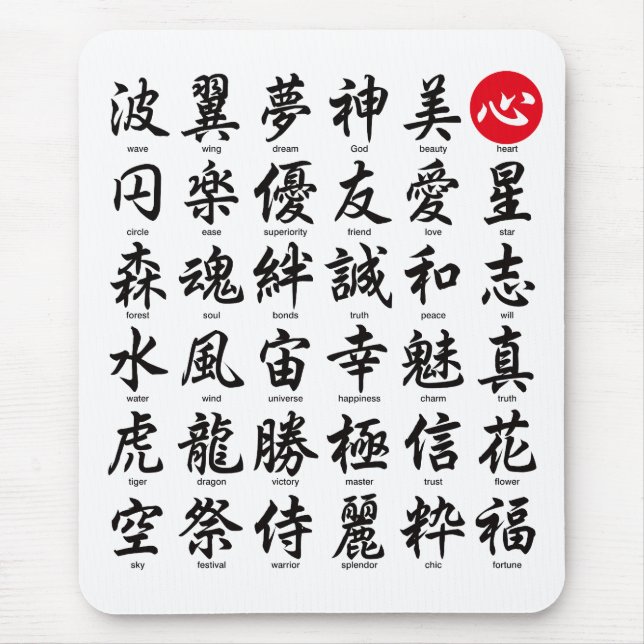 Mousepad Kanji Japonês Popular (Frente)