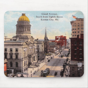 Mousepad Kansas City MO, Grand Ave., Estilo de Vintage 1911