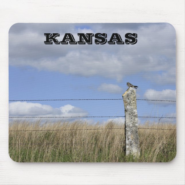 Mousepad Kansas Hawk em um PAD de mouse Posto Limestone (Frente)