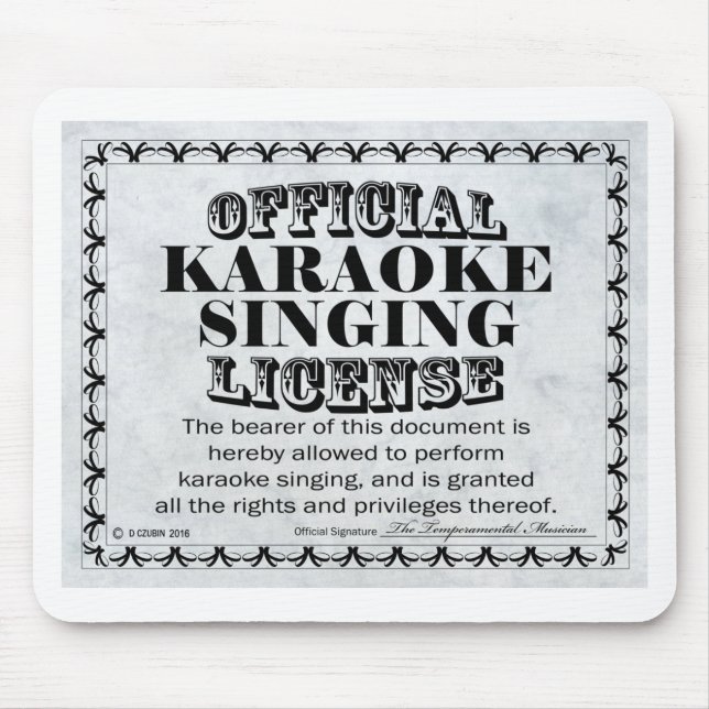 Mousepad Karaoke Singing License (Frente)