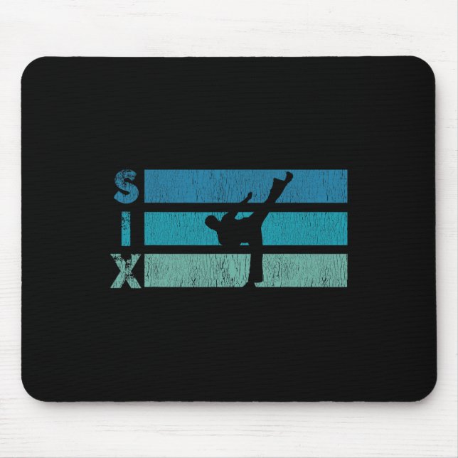 Mousepad Karate Birthday, 6 anos Ano Taekwondo Boy 6 Birt (Frente)