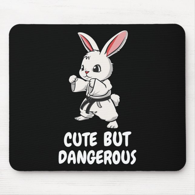 Mousepad Karate Bunny Cute Mas Artes Marciais Engraçadas Pe (Frente)