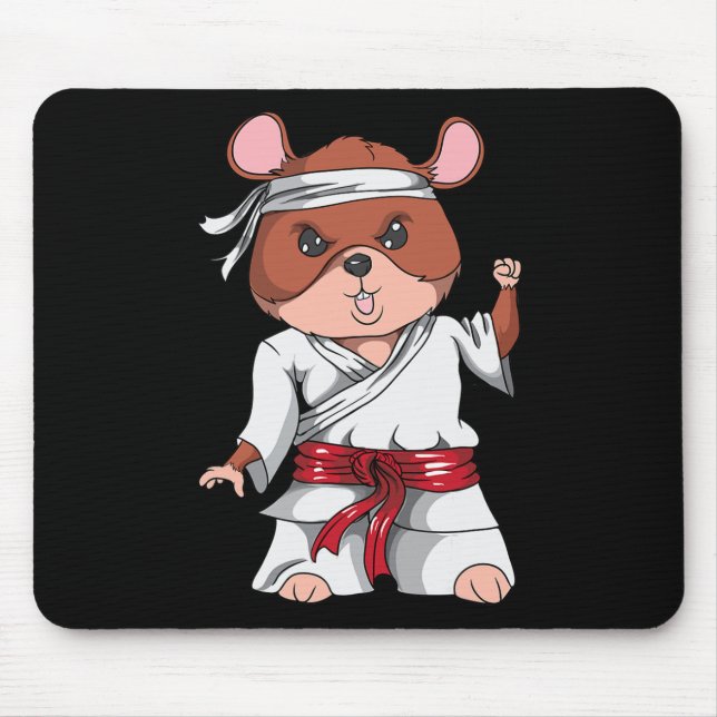 Mousepad Karate Hamster Kickboxing Arte Marcial Jiu Jitsu F (Frente)