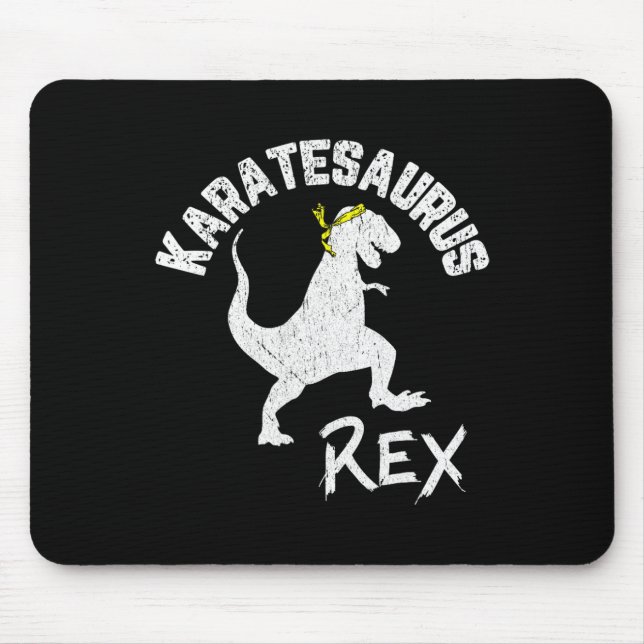 Mousepad Karate Karatesaurus Rex Dinossauro Engraçado Arte  (Frente)