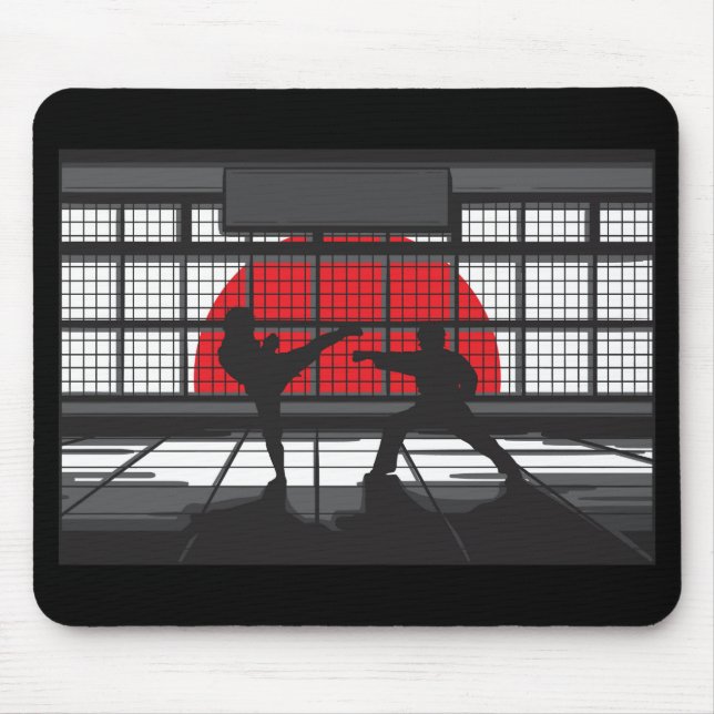 Mousepad Karate Silhouette em DoJo (Frente)