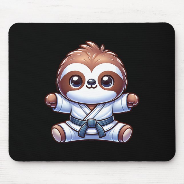 Mousepad Karate Sloth Adorável Mestre Arte Marcial (Frente)