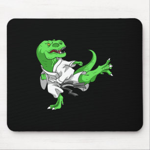 Mousepad Karate T-rex Dino Aluno Dinossauro Professor Karat