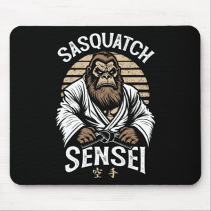 Mousepad Karate Warrior Legend Sasquatch Sensei Bigfoot Mar