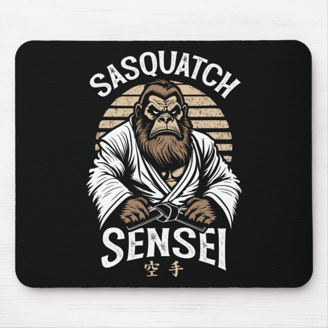 Mousepad Karate Warrior Legend Sasquatch Sensei Bigfoot Mar (Frente)