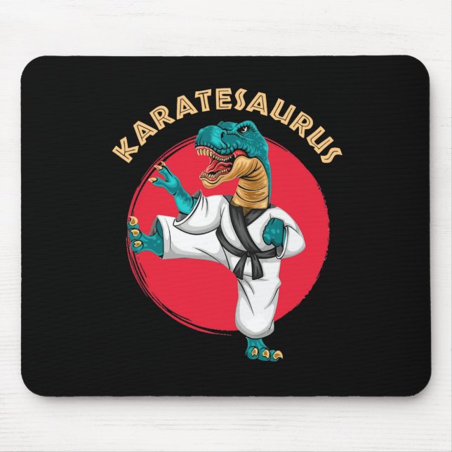 Mousepad Karatesaurus Karatê Divertido Dinossauro  (Frente)