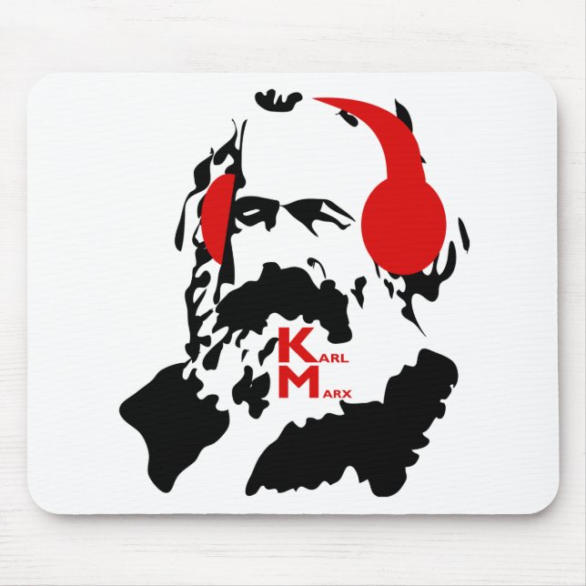 MOUSEPAD KARL MARX COM FONES DE OUVIDO (Frente)