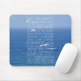 Mousepad Kauai Hawaii Ocean Birds Citações Inspiracionais