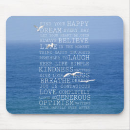 Mousepad Kauai Hawaii Ocean Birds Citações Inspiracionais