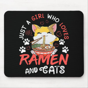 Mousepad Kawaii Anime Ramen Cat Comida Japonesa Girls Offic