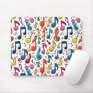 Mousepad Kawaii Art Musical Notes Abstrato