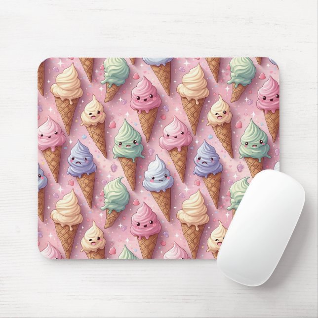Mousepad Kawaii Art Sorvete Cones (Com mouse)