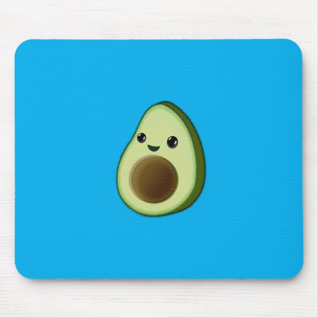Mousepad Kawaii Avocado Desenho Azul Personalizado (Frente)