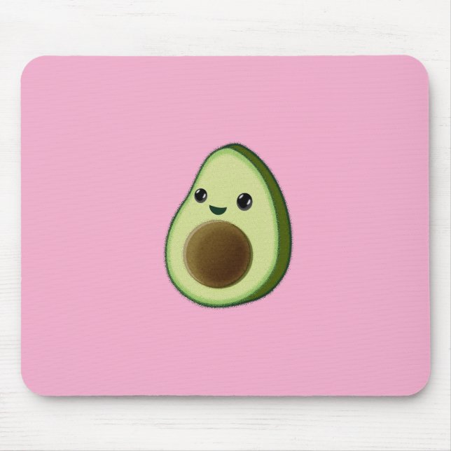 Mousepad Kawaii Avocado Desenho Rosa Personalizado (Frente)