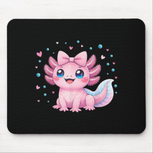Mousepad Kawaii Axolote Fofo Coquete Laço Mulheres Meninas