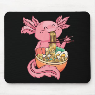 Mousepad Kawaii Axolotl Comendo Ramen Nodles Animes Criança