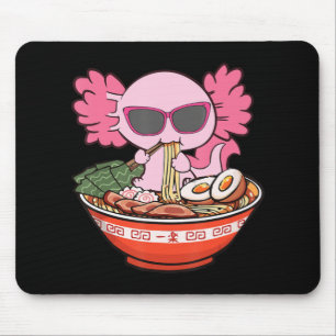 Mousepad Kawaii Axolotl Comendo Ramen Noodles Animes Girls