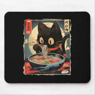 Mousepad Kawaii Cat Comendo Ramen Noodles Anime Gift Girls