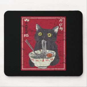 Mousepad Kawaii Cat Ramen Japonês Comida Engraçada Animes R