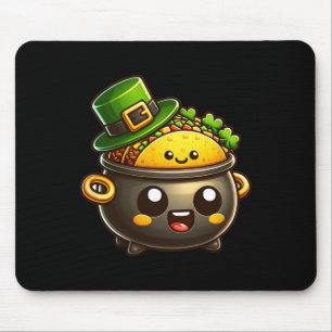 Mousepad Kawaii Dia de São Patrício Pot O Tacos Irlandês Me