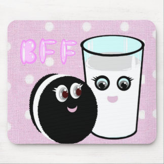 Mousepad Kawaii é o melhor amigo para sempre leite e biscoi