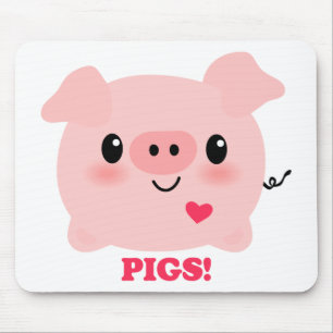 Mousepad Kawaii eu amo porcos