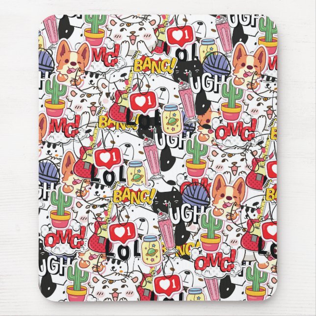 Mousepad kawaii funny pet design - cute animal lover  (Frente)