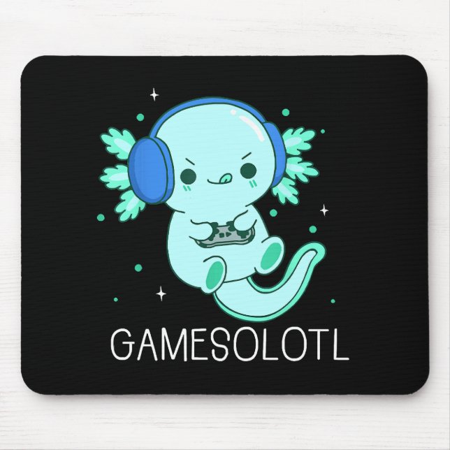 Mousepad Kawaii Gamesolotl Axolotl Gamer (Frente)